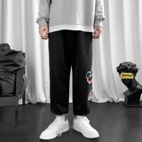 K185P50短句风时尚印花束脚阔腿长裤休闲百搭潮流哈伦裤，男装休闲裤，电商A050