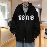 Y8886P50港风外景休闲宽松字母印花港风情侣学生连帽开衫卫衣，男装卫衣，电商A050