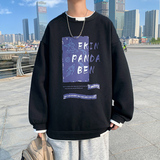 Y002P45港风外景假两件圆领套头卫衣情侣潮流字母印花卫衣，男装卫衣，电商A050