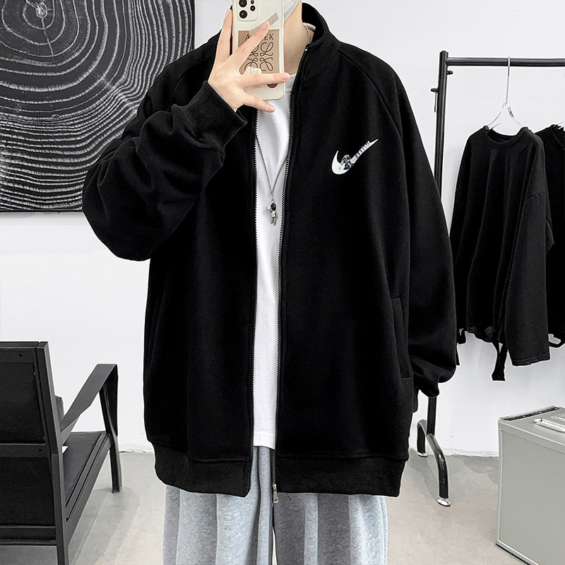 Y8887P46大皂风情侣春装港风卡通印花卫衣大码立领外套百搭潮，男装卫衣，电商A050