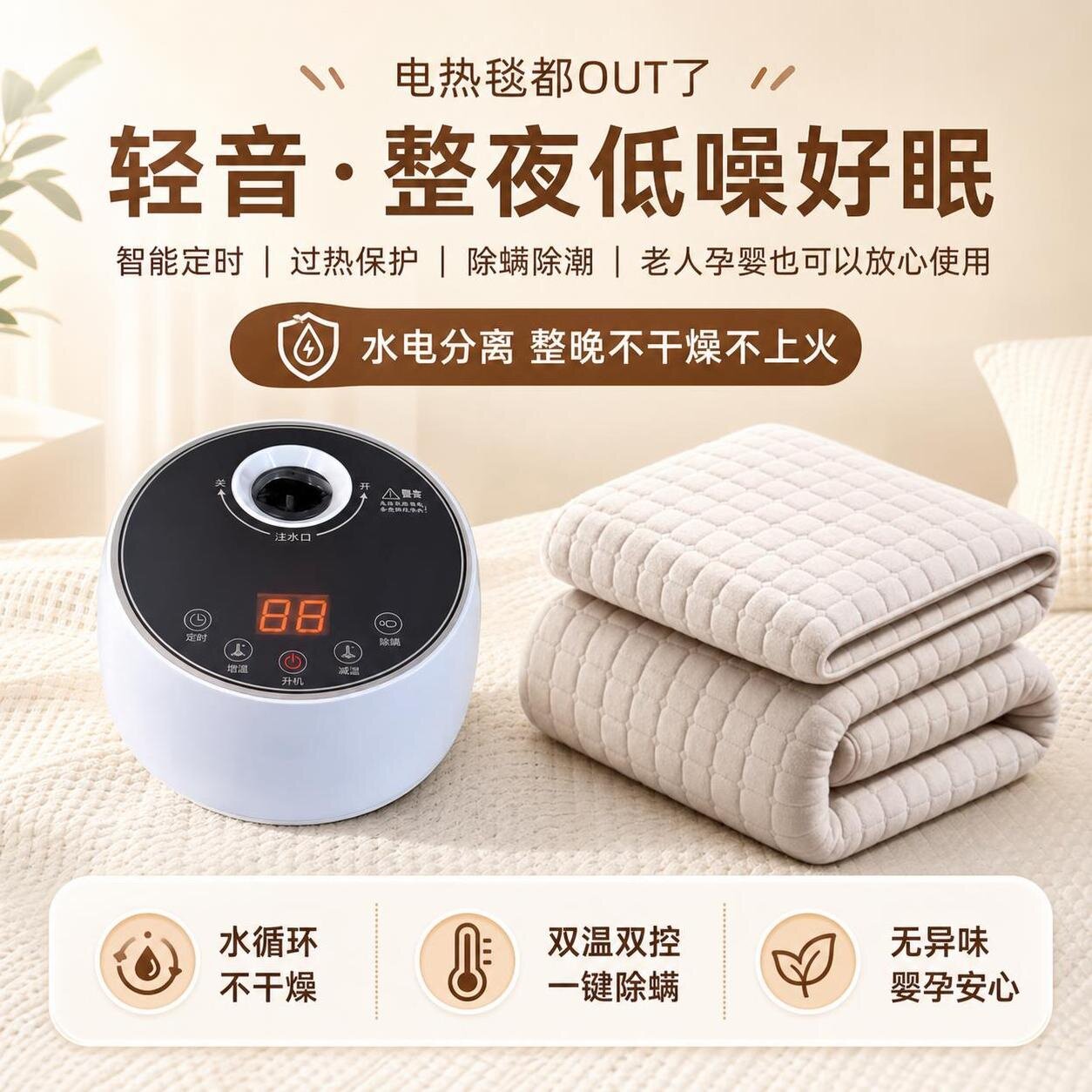 东晗水暖毯水循环恒温双控