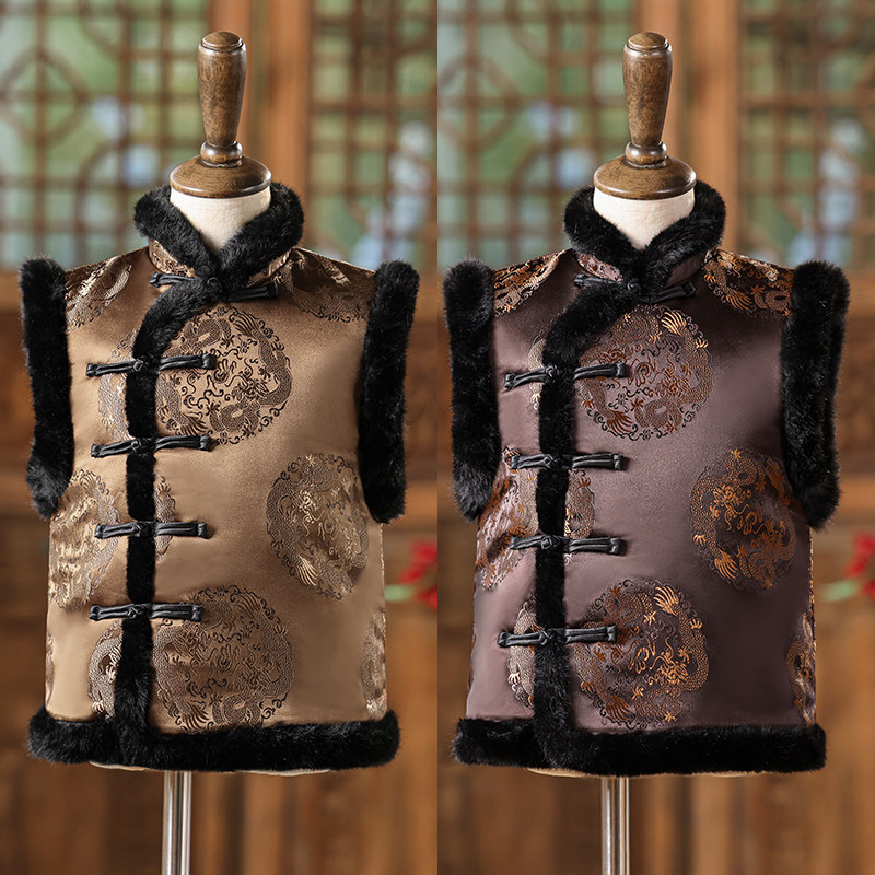 国风男女士洋气时尚保暖马甲加绒盘扣民族风织锦红马夹坎肩爸妈装,女装/女士精品,马夹,淘宝优惠券,粉丝福利购,淘宝优惠卷