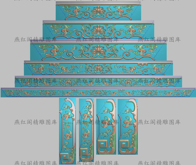 精雕图东凤沙发下架灰度图浮雕图精品洋花蝙蝠祥云裙板脚牙板新款