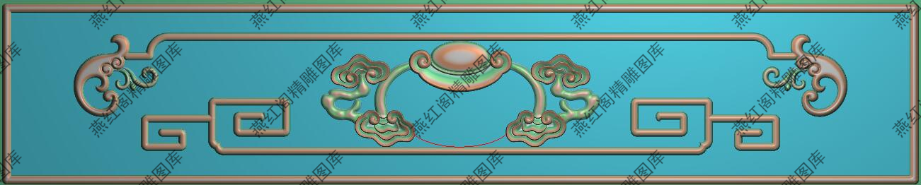 高清精雕图灰度图浮雕图精品灵芝如意抽斗422x85抽屉拉手新款特价