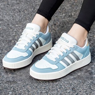 阿迪达斯板鞋女秋季新款篮球美式小锯齿低帮蓝色小白鞋复古女鞋