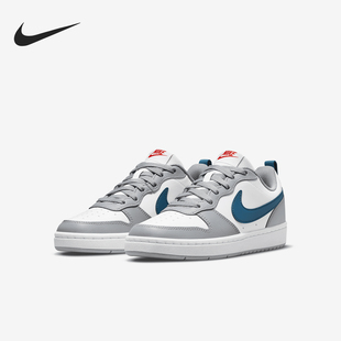 耐克NIKE童鞋Court Borugh灰白蓝狼灰女子低帮休闲板鞋BQ5448-117