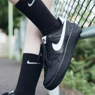 NIKE耐克女鞋板鞋防滑耐磨减震厚底运动鞋低帮黑色休闲鞋 FQ6476