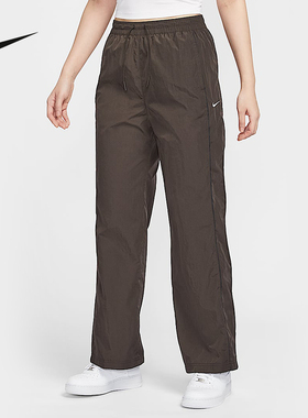 NIKE耐克女子梭织透气运动裤休闲训练直筒宽松阔腿长裤FV7656-220