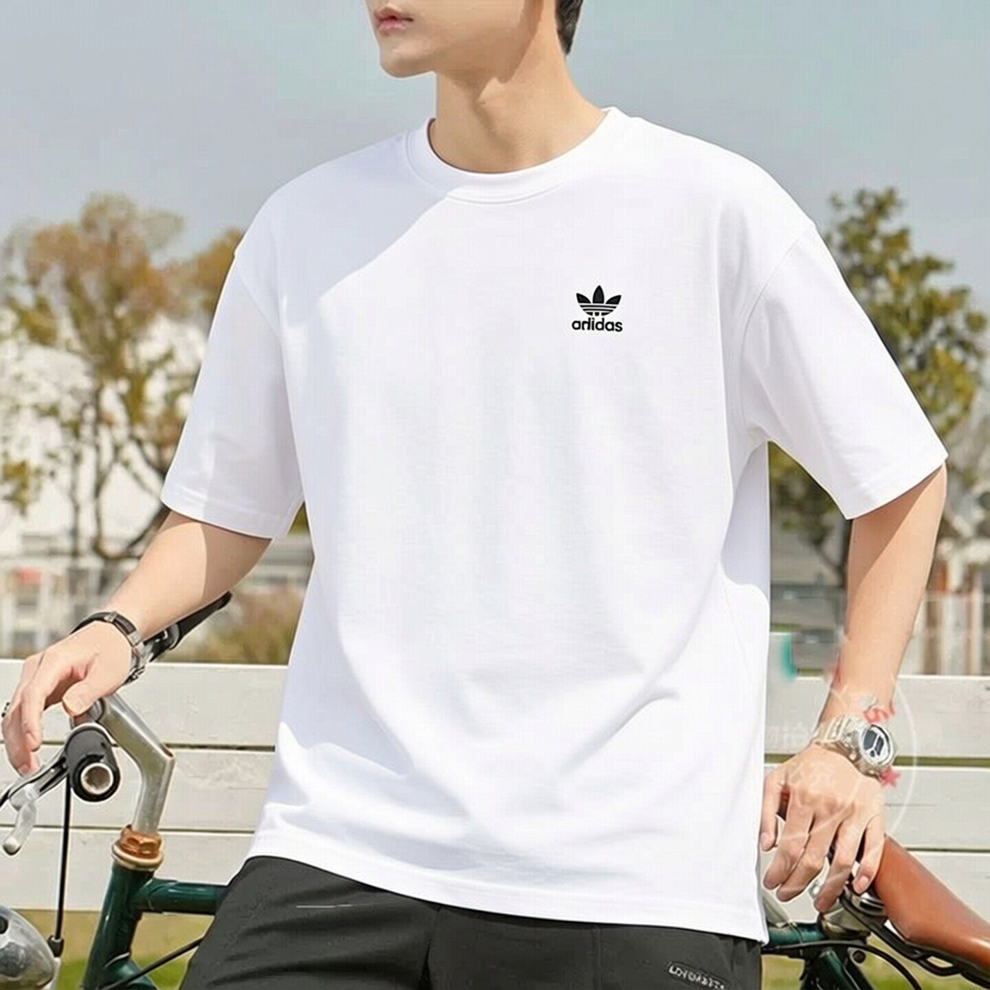 adidas三叶草白色短袖男T恤夏正品正品宽松上衣简约圆领篮球半袖