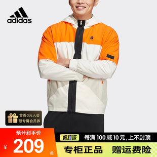 新款 防风休闲运动夹克外套正品 夏季 Adidas阿迪达斯NEO男装 HM7424