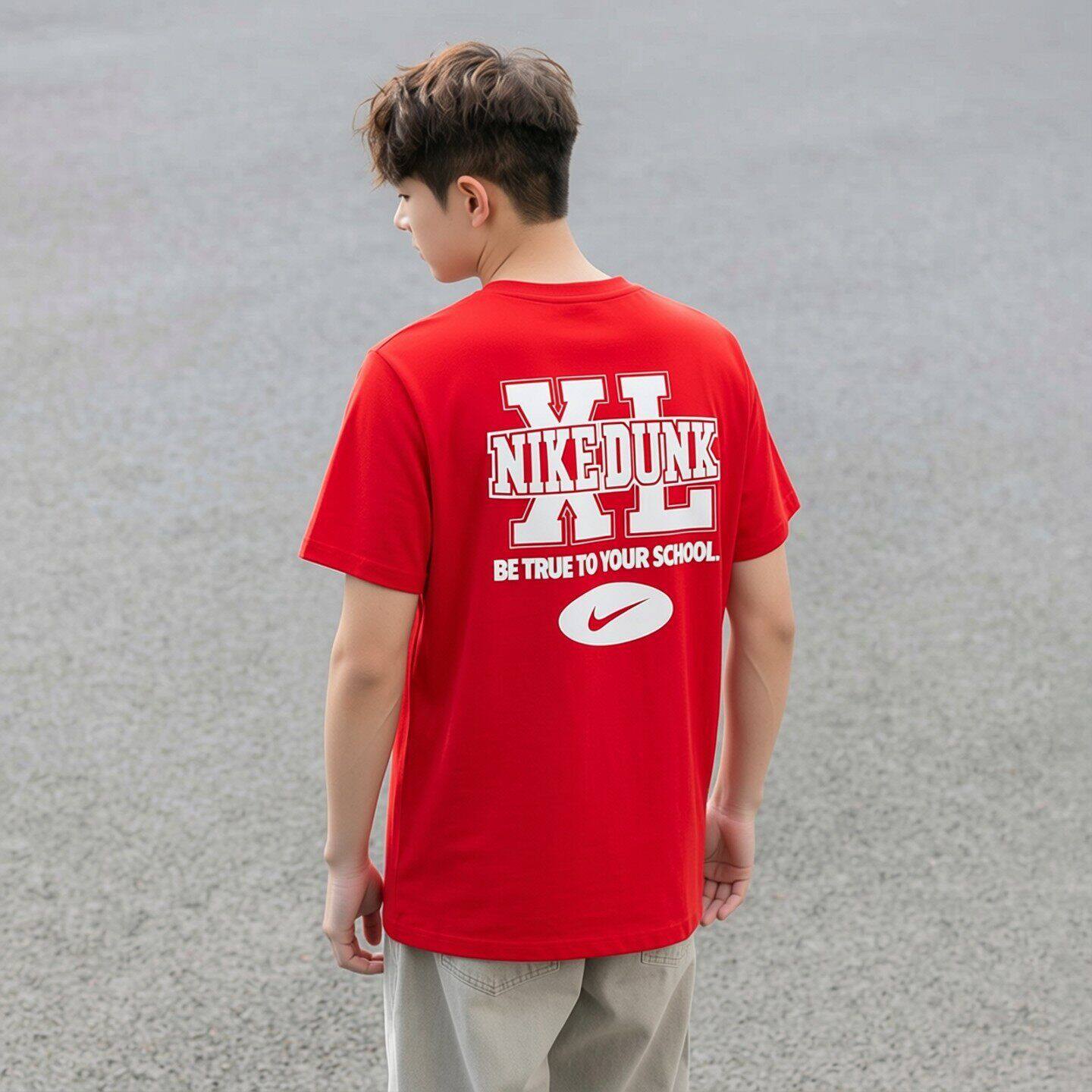 NIKE耐克红色短袖正品纯