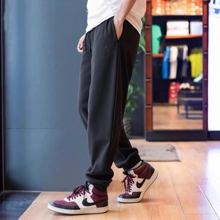 阿迪达斯/Adidas男裤子春季宽松运动美式复古纯棉束脚长裤IC9770