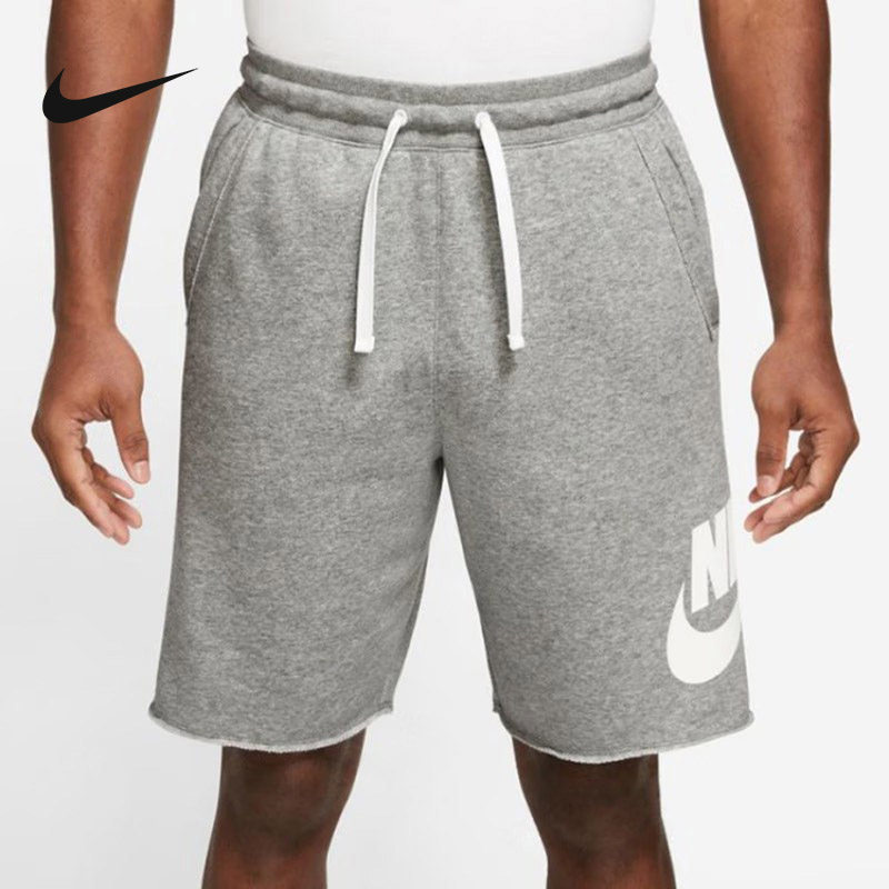 耐克灰色短裤复古学院风法式毛圈简约篮球宽松五分裤男DX0503-063