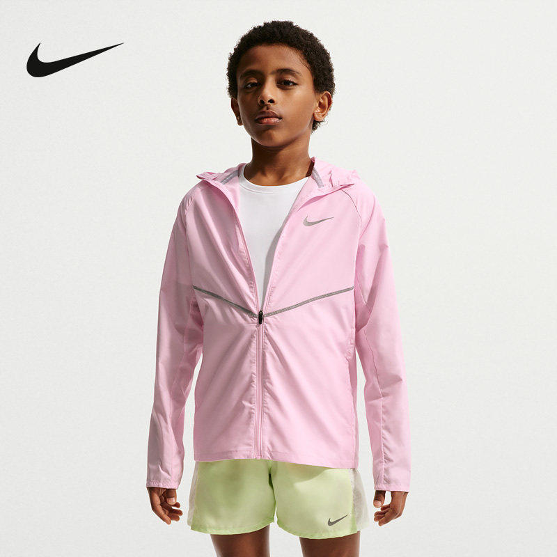 NIKE耐克大童外套新年款拒水夹克防晒衣皮肤衣梭织夹克IO3389-663