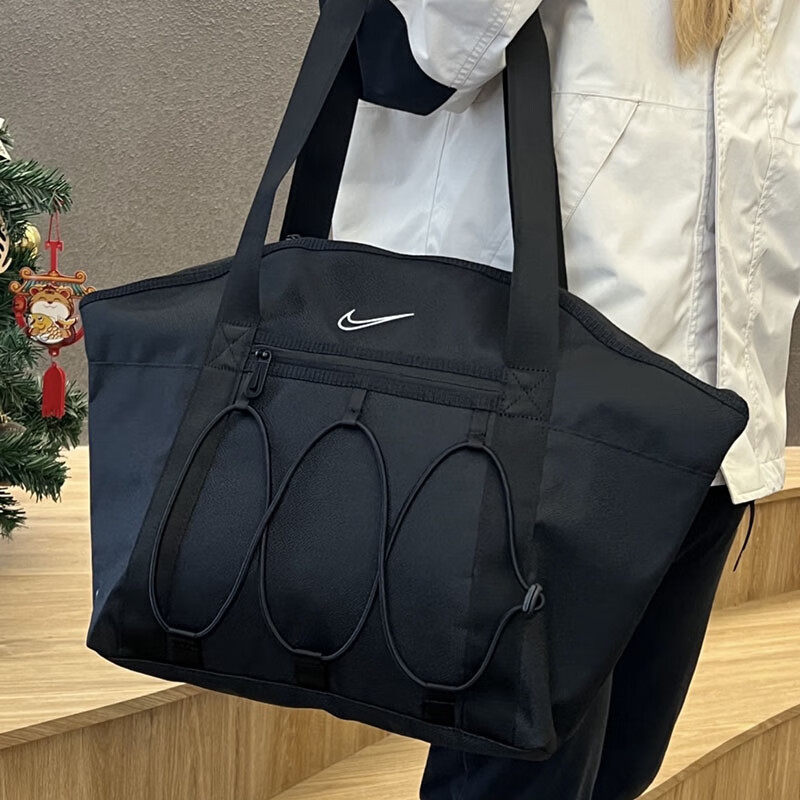 Nike耐克女单肩包托特包腋下包黑色挎包手拎包健身运动包潮CV0063