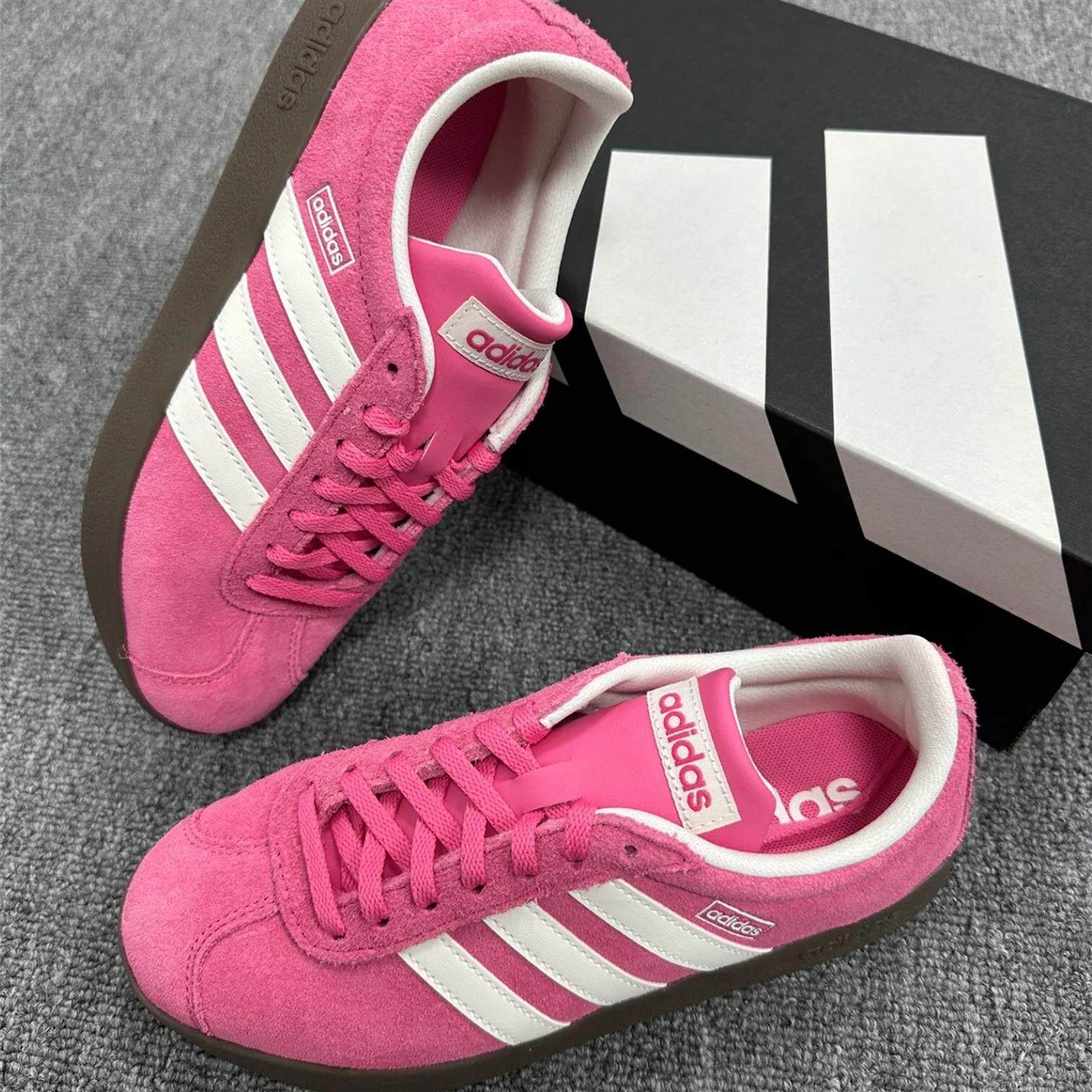 adidas阿迪达斯男女鞋夏季新款低帮复古VL COURT CL粉色休闲板鞋