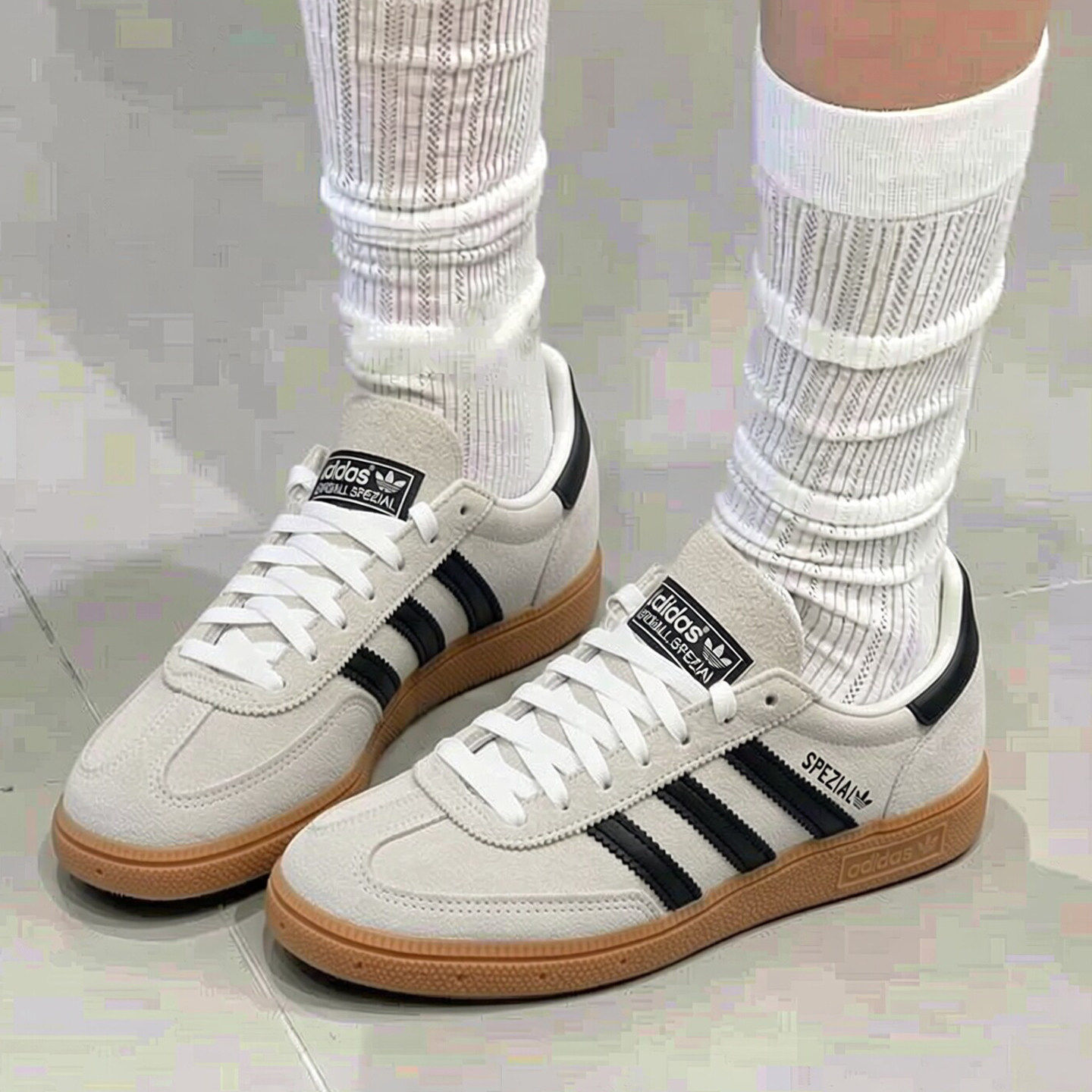 adidas三叶草板鞋女新款正品复古HANDBALL SPEZIA美式德训休闲鞋