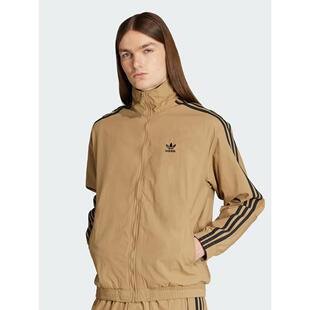 adidas阿迪达斯秋新款男三叶草立领条纹长袖夹克梭织外套 JY1333