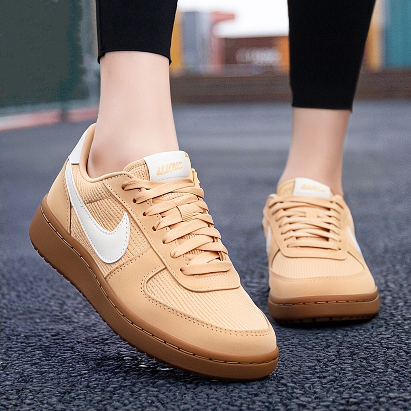 NIKE耐克女正品运动鞋夏季复古牛筋底网面透气板鞋轻便耐磨休闲鞋