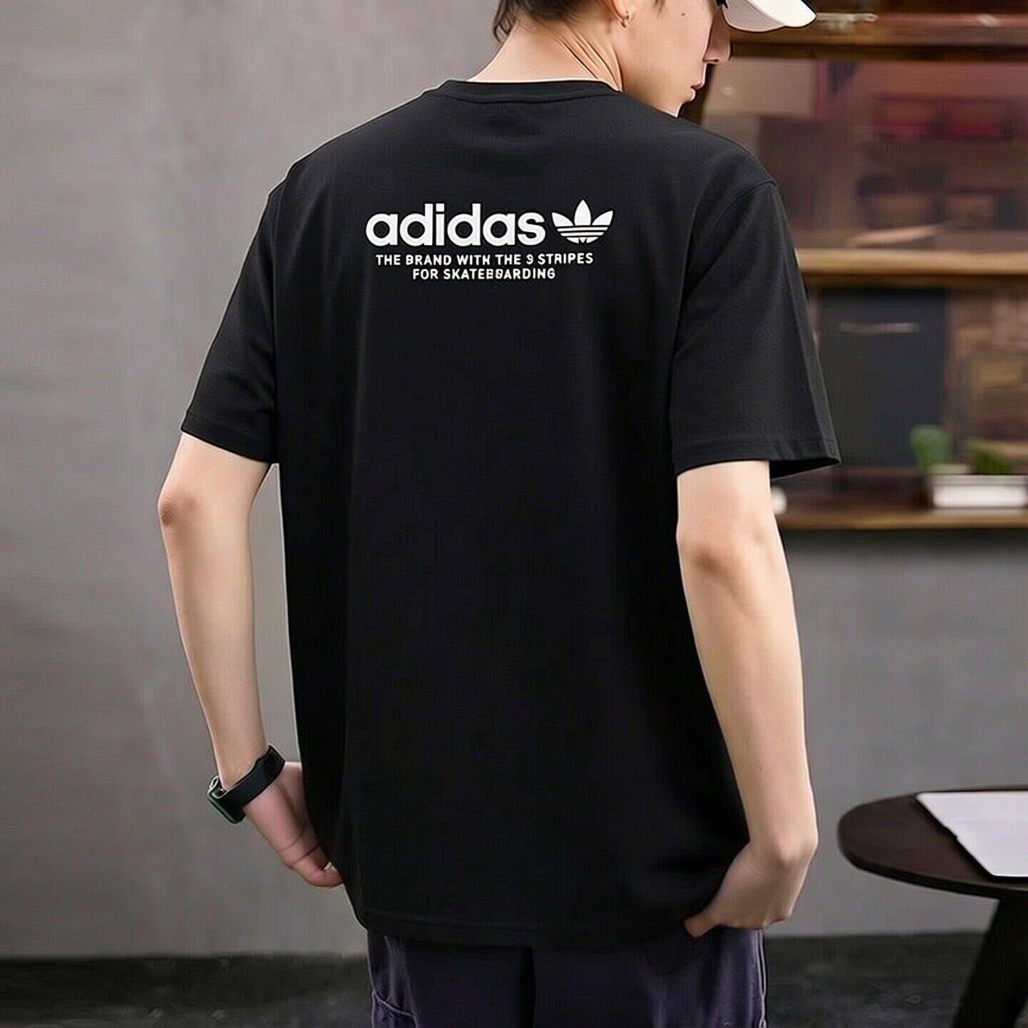 阿迪达斯三叶草纯色短袖