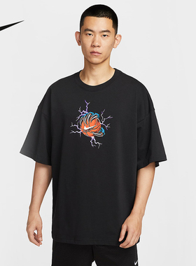 Nike耐克短袖男夏季新款宽松透气篮球图案棉质运动T恤IH9269-010