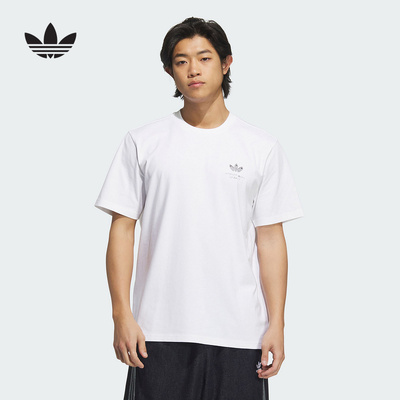 adidas阿迪达斯三叶草背面卡通印花半截袖2025夏男短袖T恤 KA2248