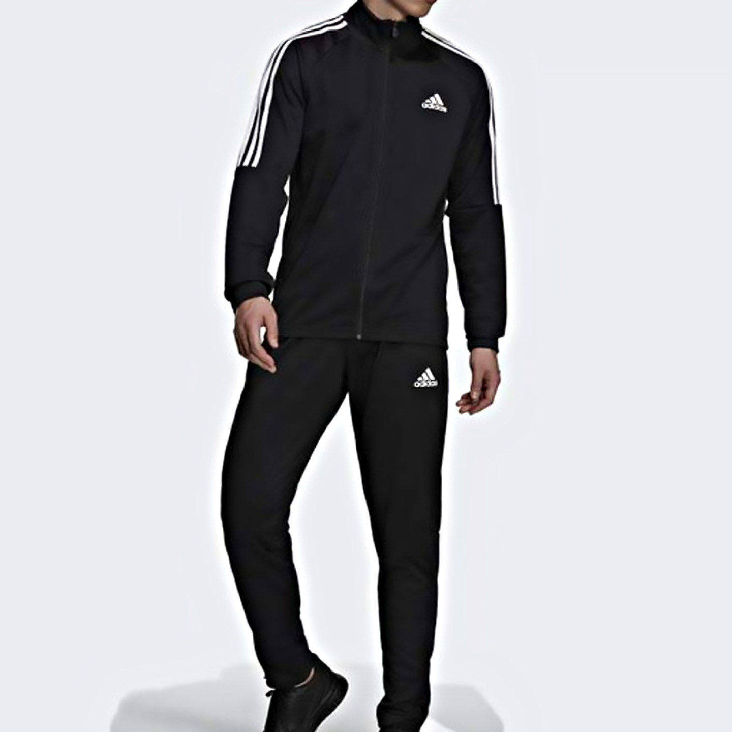 Adidas阿迪达斯 男款经典三条纹运动休闲跑步套装 H28922