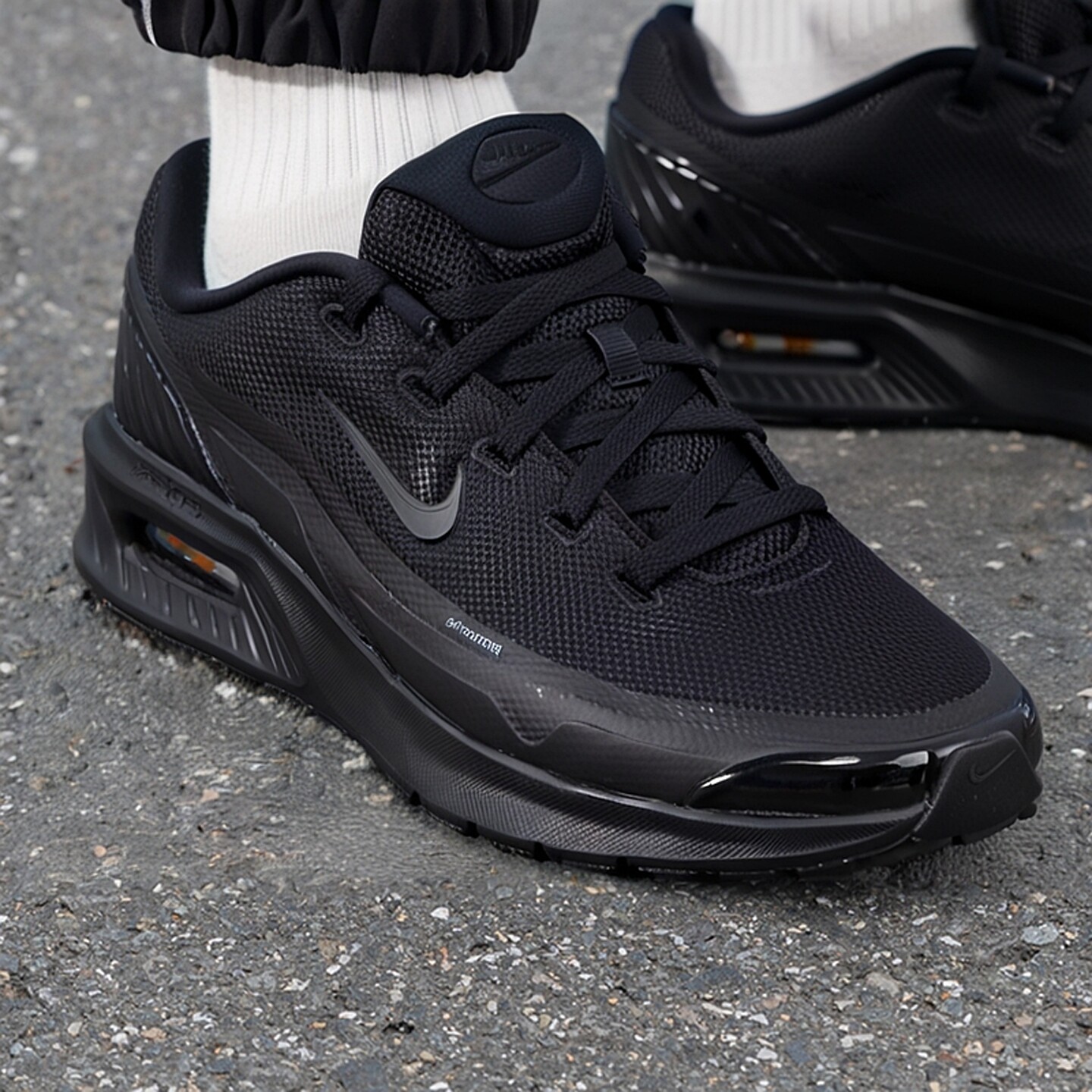 NIKE耐克黑色休闲鞋男鞋新款厚底运动鞋Air Max气垫减震跑步鞋