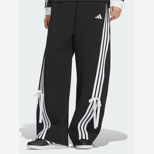 蝴蝶结宽松运动休闲女子针织长裤 KG3855 新款 adidas阿迪达斯秋季