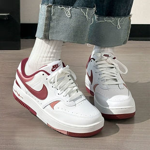 Nike耐克鞋子正品年新款红色女鞋厚底运动鞋增高板鞋休闲鞋FQ8877