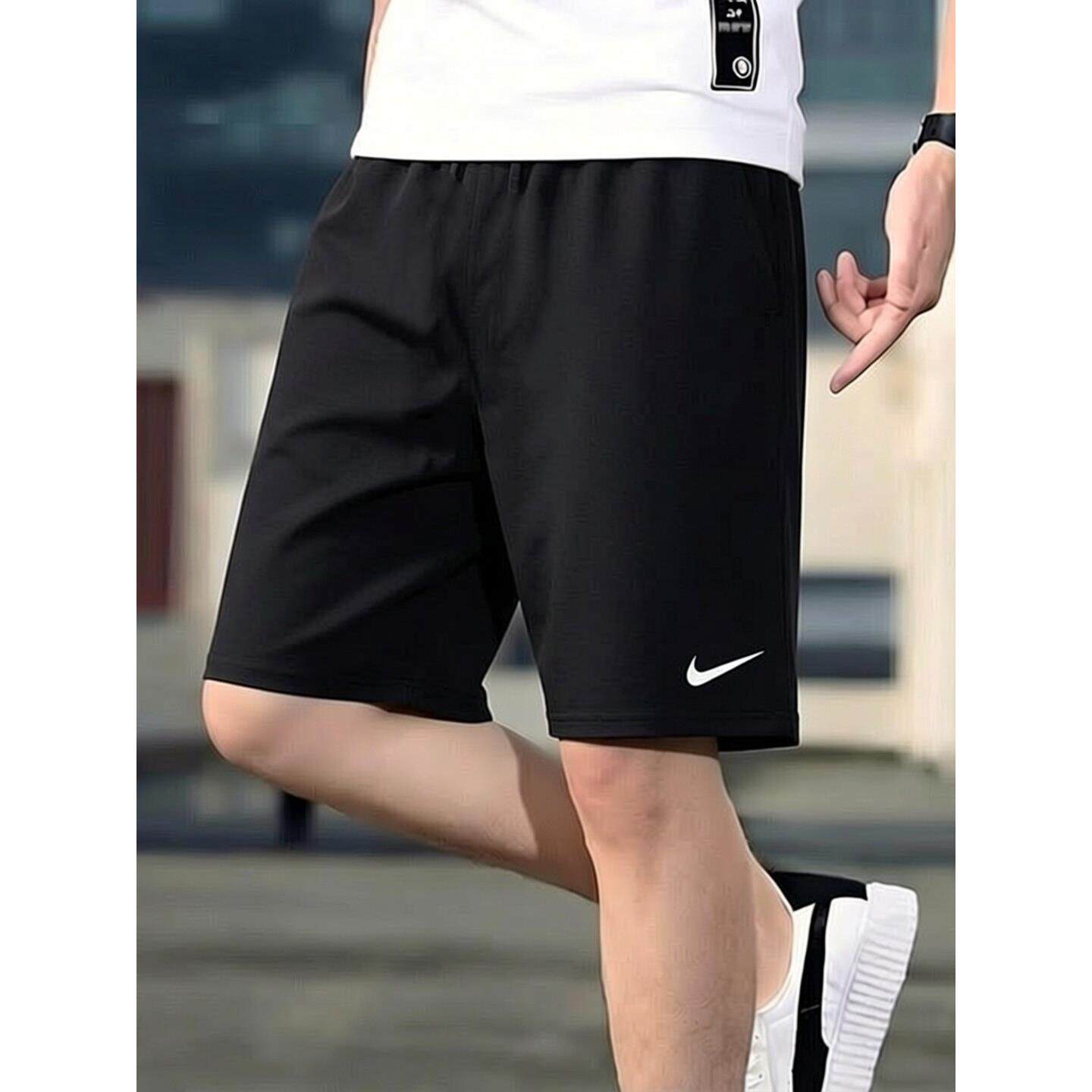 Nike耐克正品冰丝短裤健身裤子速干跑步五分裤黑色运动裤透气男裤