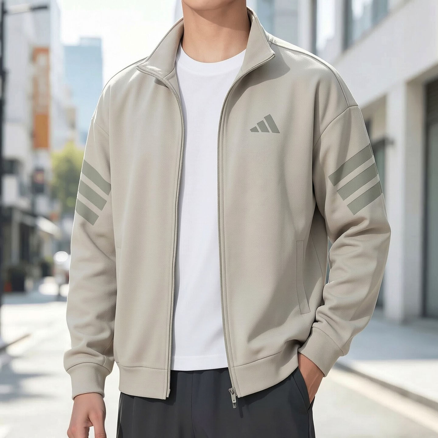 阿迪达斯棒球服男外套秋季新款立领夹克美式纯色复古上衣男运动服
