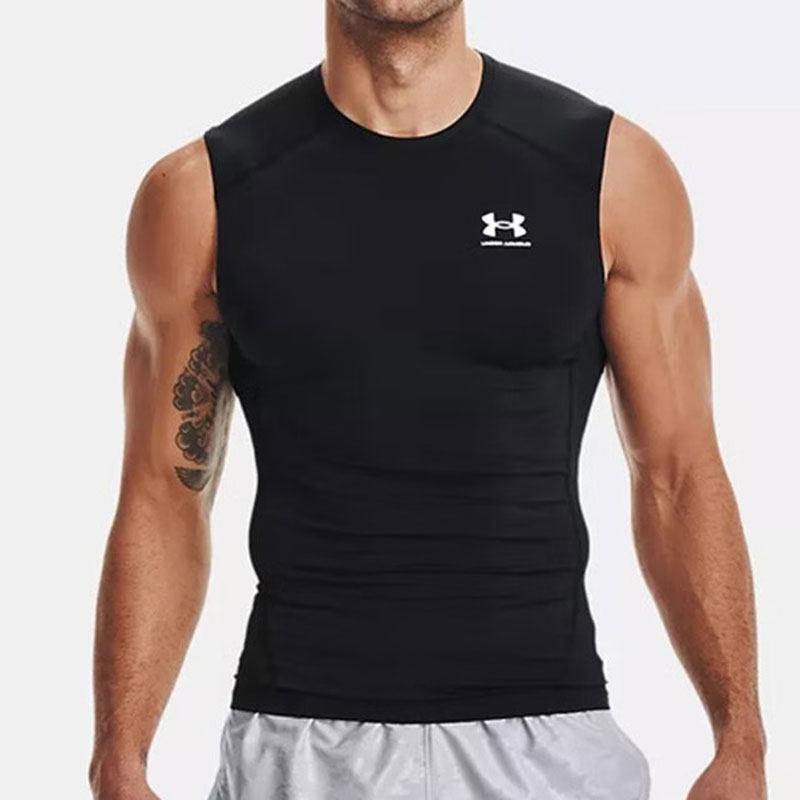 安德玛运动背心男夏季新款无袖短袖T恤篮球健身训练服快干紧身衣