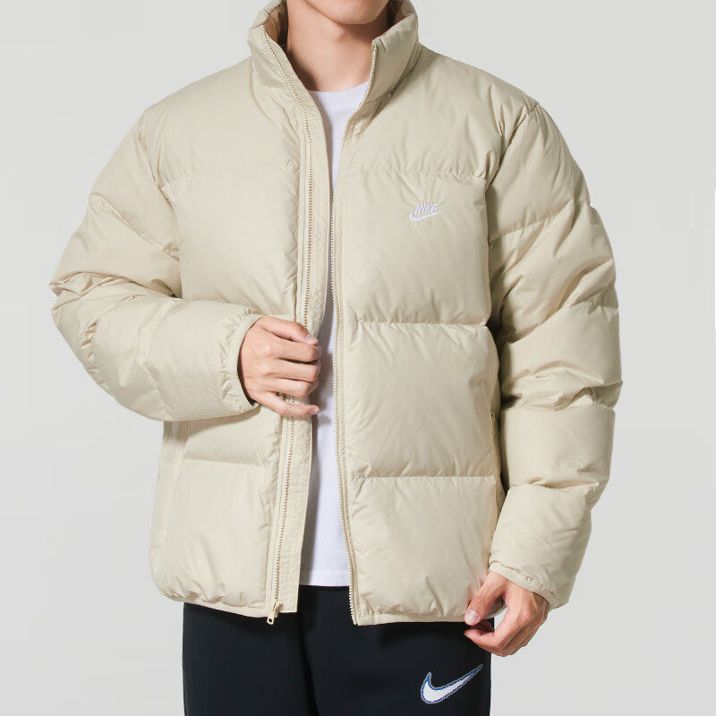 Nike耐克鸭绒羽绒服情侣装男女款加绒防风立领运动外套面包服夹克