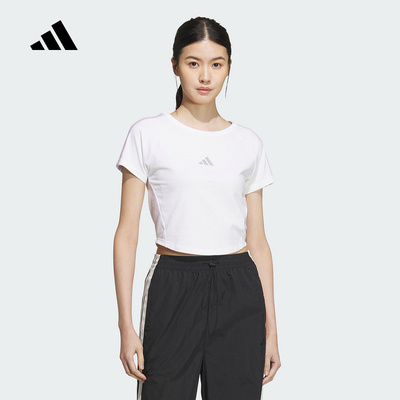 adidas阿迪达斯显腰线BABY T-SHIRT半袖25秋女健身短袖T恤KC5429