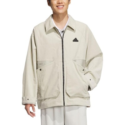 Adidas/阿迪达斯新款男士灯芯绒运动翻领夹克外套JI8687