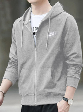 耐克夹克男装25秋季新款宽松休闲毛圈开衫骑行连帽运动外套BV2649