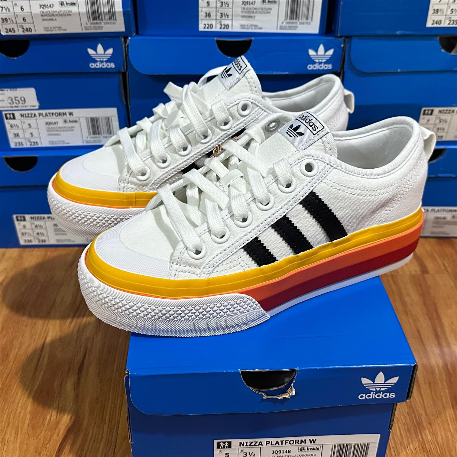 adidas阿迪达斯三叶草休闲鞋女鞋夏新款增高复古小白鞋透气帆布鞋
