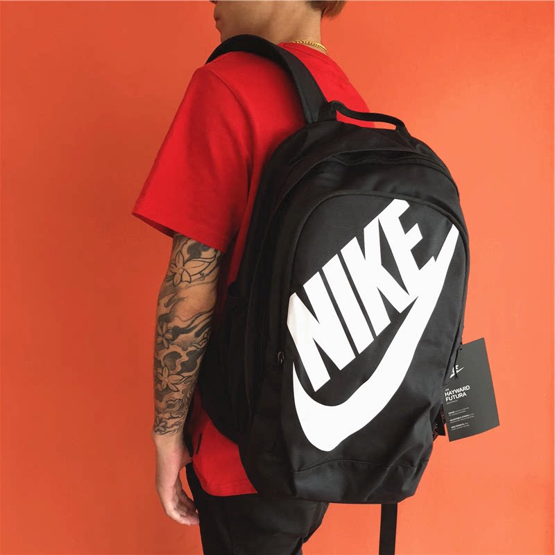Nike耐克正品黑色双肩包男女户外登山运动包轻便书包大标休闲背包