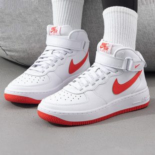 Nike Air Force 1高筒运动鞋女鞋耐克魔术贴防滑板鞋休闲小白鞋
