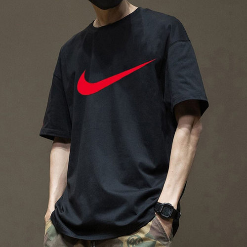 Nike耐克正品红色大标短袖男正品透气运动T恤黑色宽松休闲半截袖
