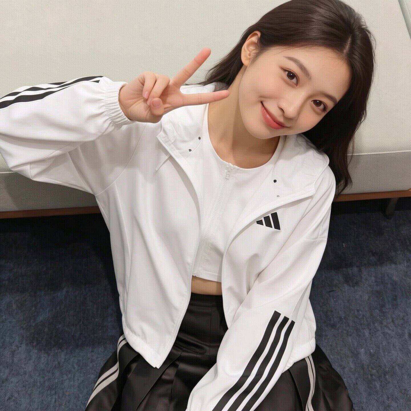 阿迪达斯白色外套女装202