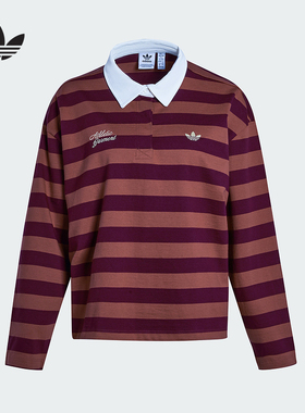 adidas阿迪达斯三叶草秋季新款棉质运动休闲女长袖POLO衫 KF2323