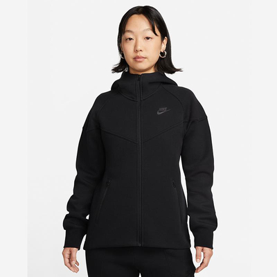 NIKE耐克TECH女子秋新款logo印花运动休闲连帽夹克外套FB8339-010