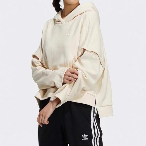 阿迪达斯 三叶草女休闲百搭可拆卸袖连帽卫衣HC6605