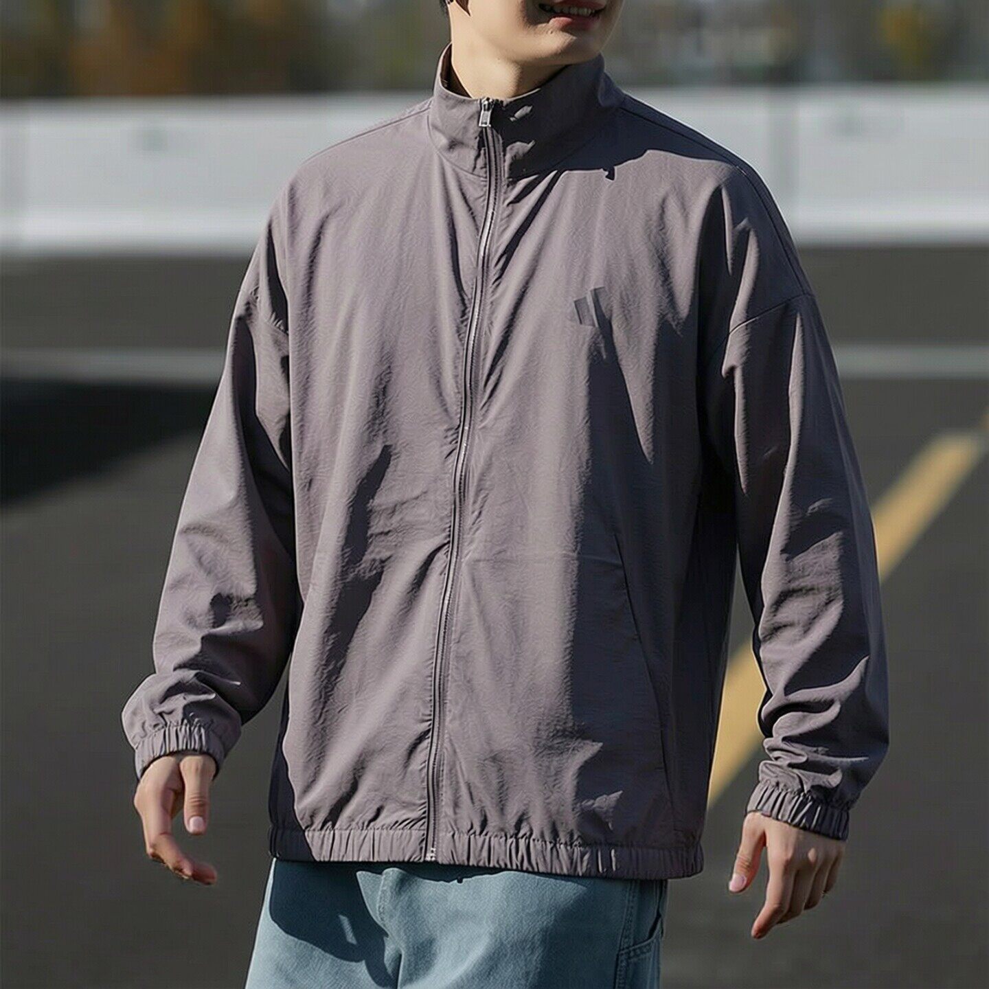 阿迪达斯棒球服男外套新款薄款梭织立领美式篮球宽松防风衣男夹克