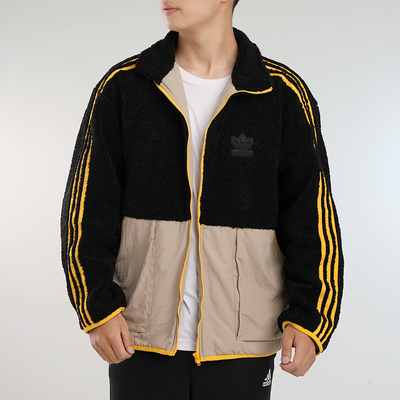 阿迪达斯三叶草男子冬季运动休闲舒适羊羔绒保暖茄克外套 GT7295
