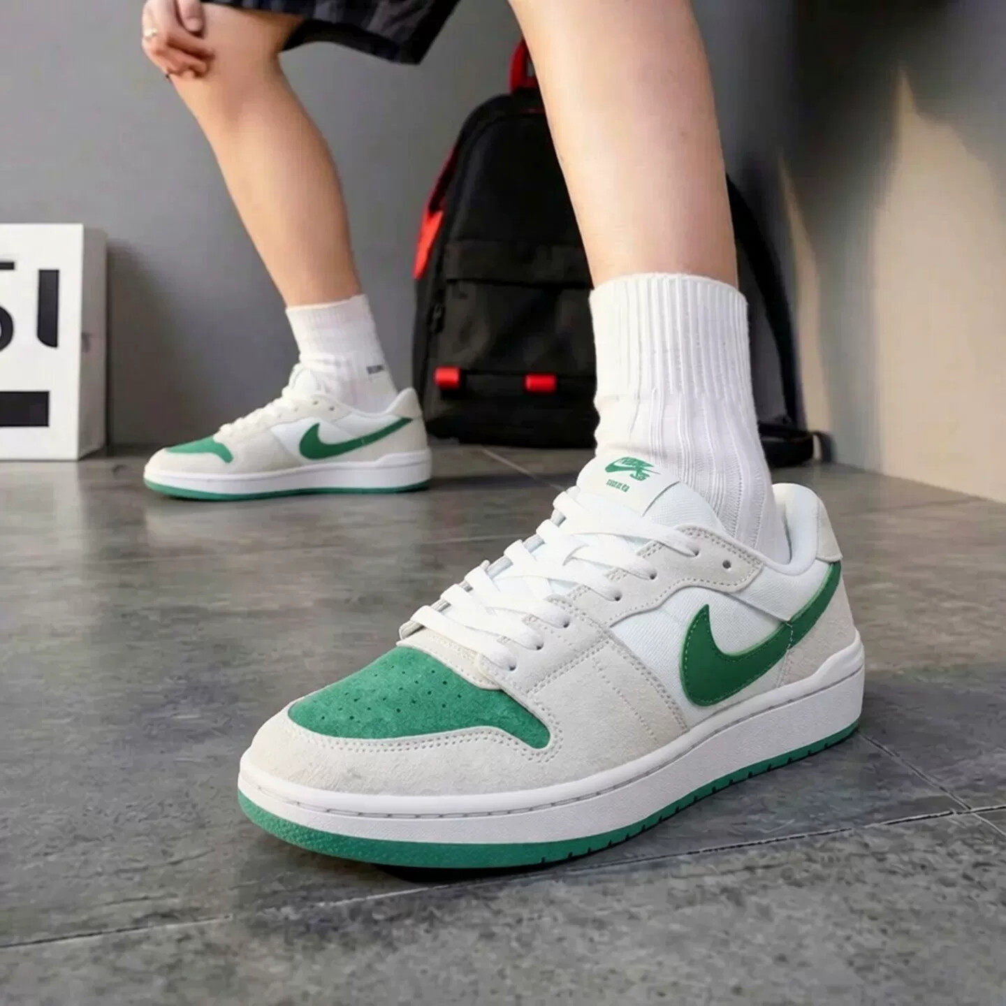 Nike耐克新款正品板鞋女鞋2026新款绿白配色休闲运动鞋潮流