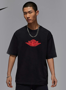 nike耐克AJ短袖男夏新款JORDAN飞翼篮球印花宽松棉T恤IB3131-010