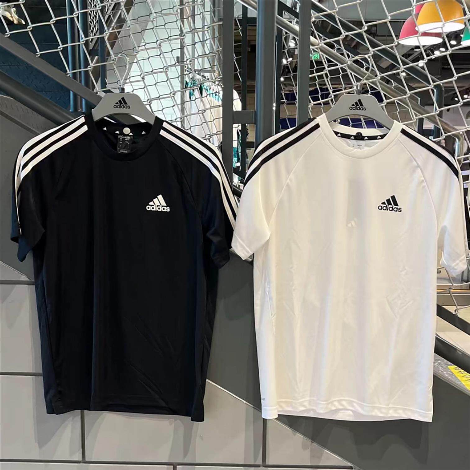adidas/阿迪达斯短袖男t恤夏季速干运动宽松冰丝薄款男士健身半袖